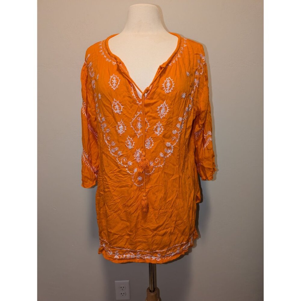 Vintage y2k La Moda Large orange hippie top